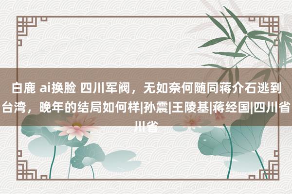 白鹿 ai换脸 四川军阀，无如奈何随同蒋介石逃到台湾，晚年的结局如何样|孙震|王陵基|蒋经国|四川省