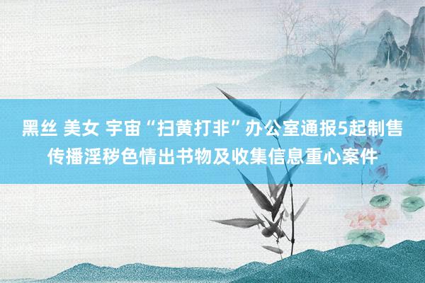 黑丝 美女 宇宙“扫黄打非”办公室通报5起制售传播淫秽色情出书物及收集信息重心案件