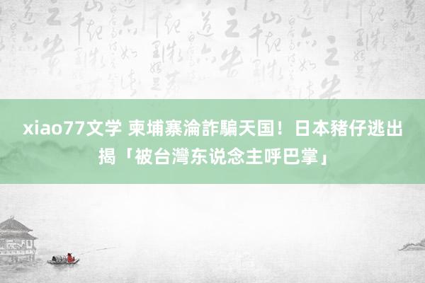 xiao77文学 柬埔寨淪詐騙天国！　日本豬仔逃出揭「被台灣东说念主呼巴掌」