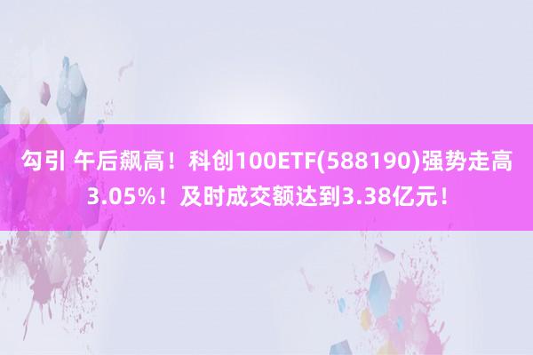 勾引 午后飙高！科创100ETF(588190)强势走高3.05%！及时成交额达到3.38亿元！