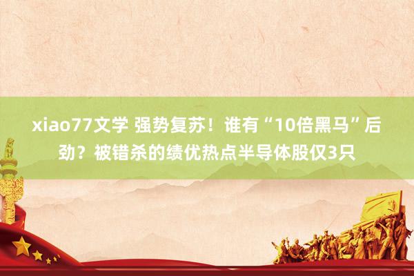 xiao77文学 强势复苏！谁有“10倍黑马”后劲？被错杀的绩优热点半导体股仅3只